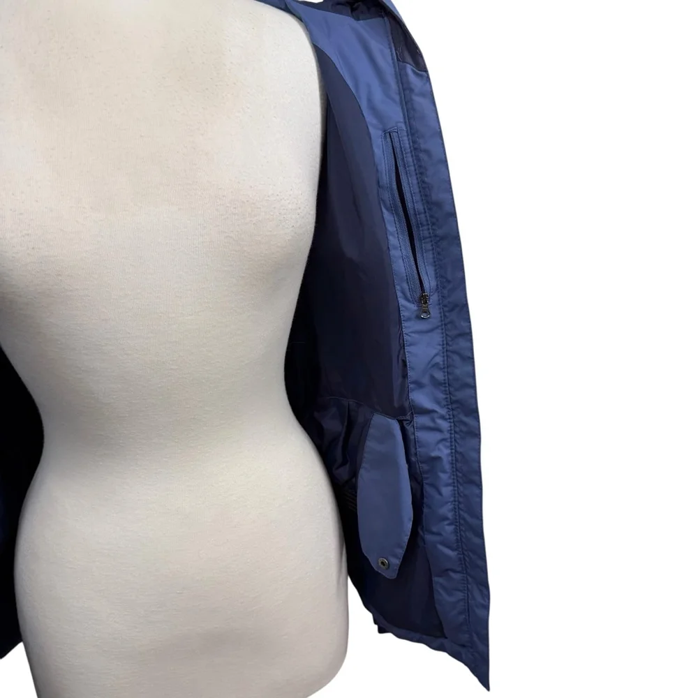 Columbia Women’s Blue Puffer Jacket Faux Fur Hooded Winter Coat Size Medium